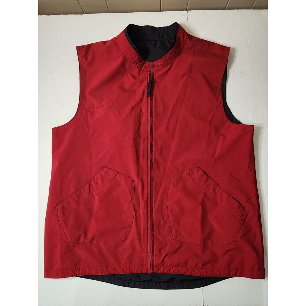 Alan Paine Lettoch Gilet Lightweight Reversible Vest Mens 2XL Red Navy Full Zip